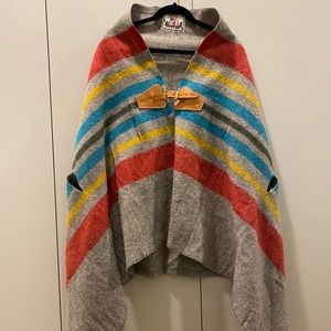 Woolrich wool cape / poncho / fireside blanket